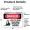 Signmission Go Slow Sound Horn, 5 in W x Rectangle, Vinyl Decal OS-2PACK-DS-D-35-L-1283 - alternate 3